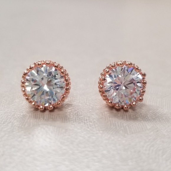 fstepka Jewelry - 9mm Rose Gold Crown Setting Studs